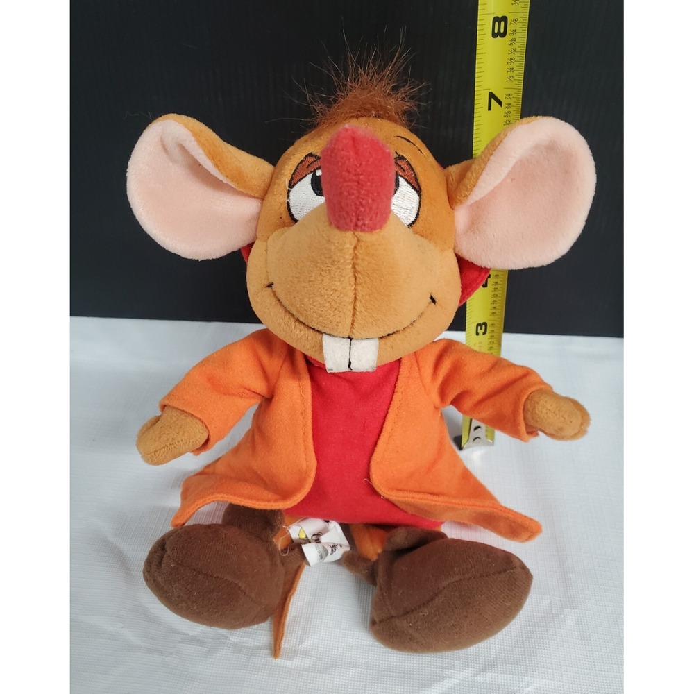Disney Cinderella 9 Inch  Jaq Plush Hard To Find Red‎ Nose